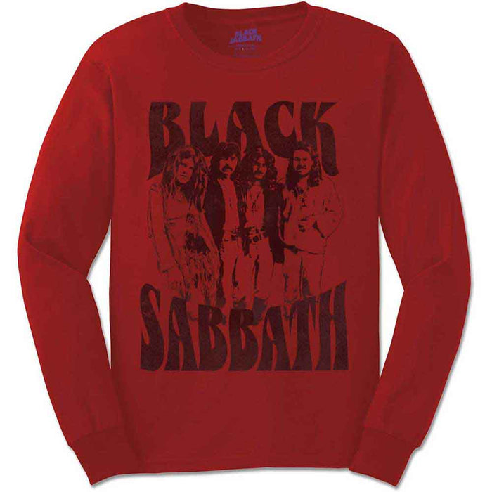 Black Sabbath Band & Logo Red Long Sleeve X-Large T-Shirt