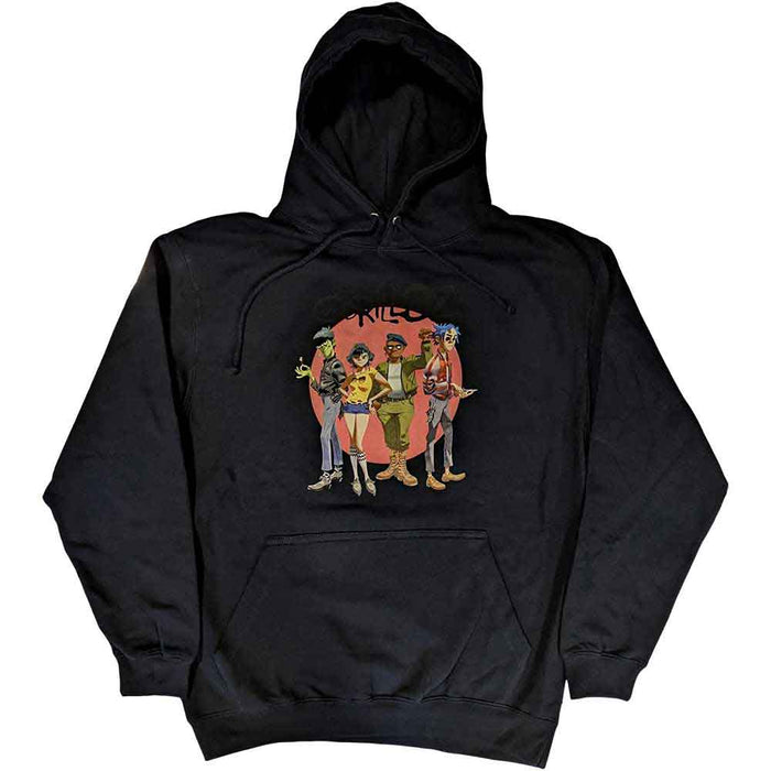 Gorillaz Group Circle Rise Navy Blue XX-Large Hoodie