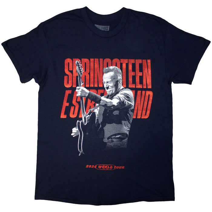 Bruce Springsteen Tour '24 Guitar Photo Navy Blue X-Large T-Shirt