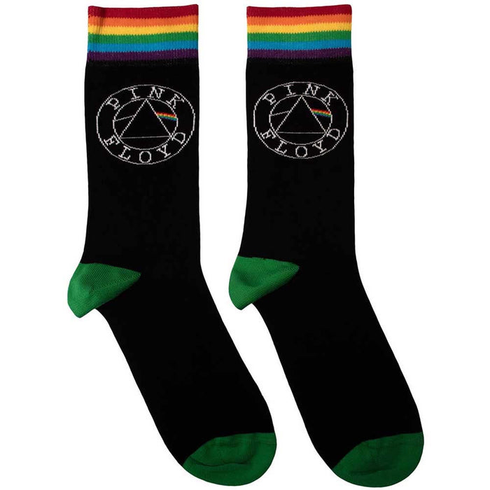 Pink Floyd Unisex Ankle Socks: Circle Logo (Black) (UK Size 7 - 11)