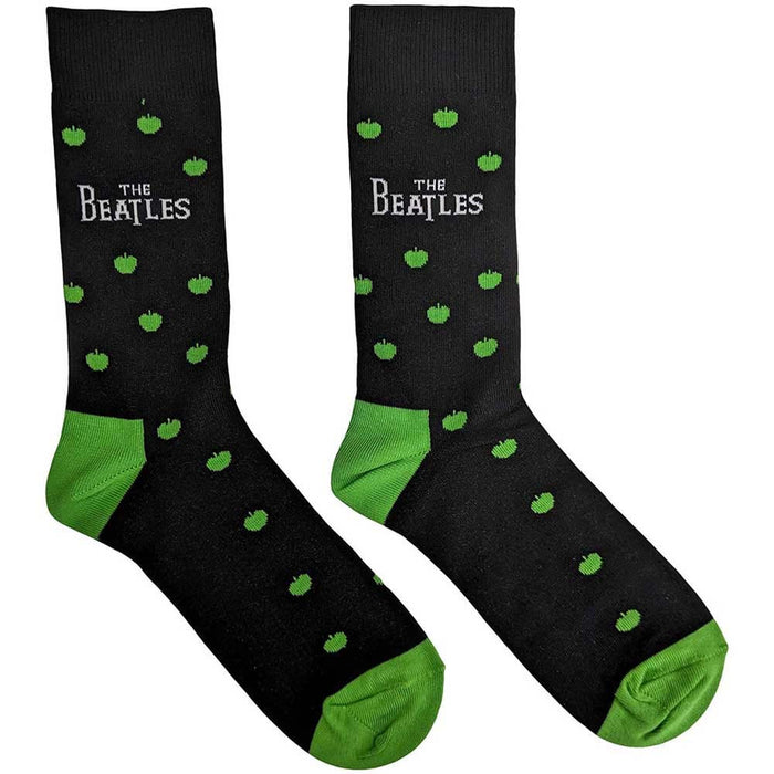 The Beatles Unisex Ankle Socks: Drop T & Apples (Black) (UK Size 6 - 11)