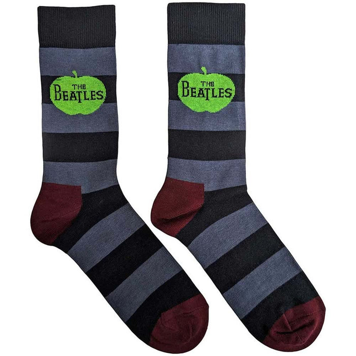 The Beatles Unisex Ankle Socks: Apple & Stripes (Blue) (UK Size 6 - 11)