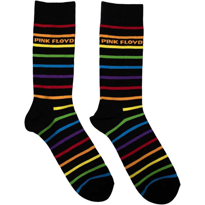 Pink Floyd Unisex Ankle Socks: Wide Stripes (Black) (UK Size 6 - 11)