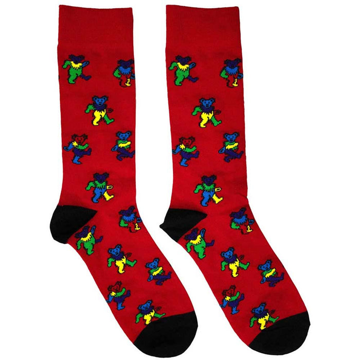 Grateful Dead Unisex Ankle Socks: Dancing Bears (Red) (UK Size 6 - 11)