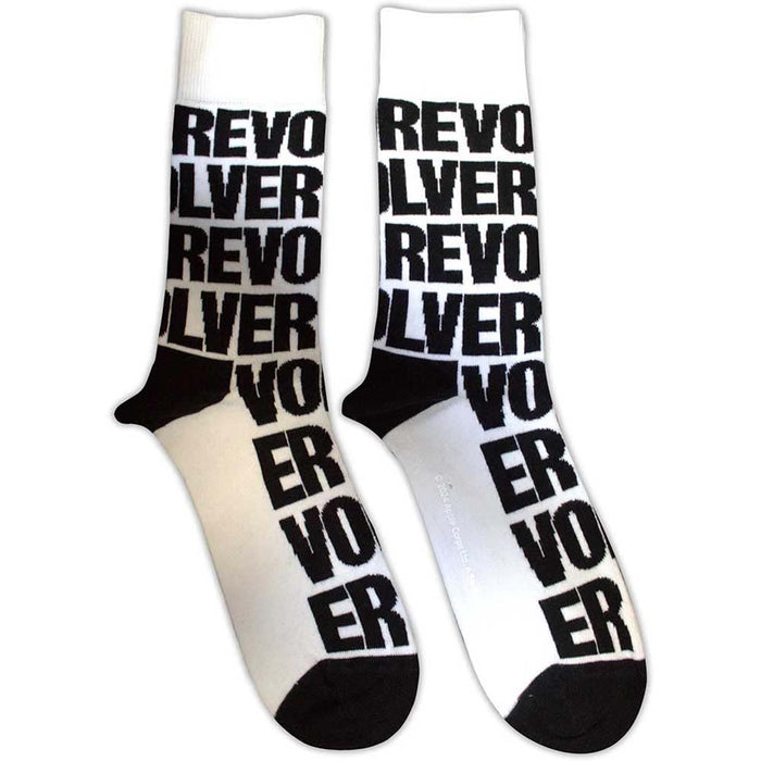 The Beatles Unisex Ankle Socks: Revolver Text Repeat (White) (UK Size 7 - 11)