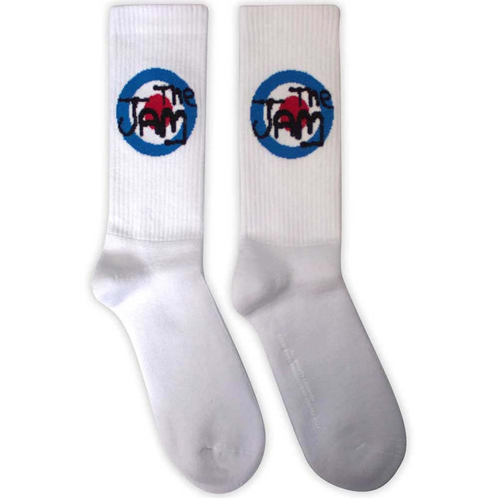 The Jam Unisex Terry Socks: Target Logo (White) (UK Size 7 - 11)