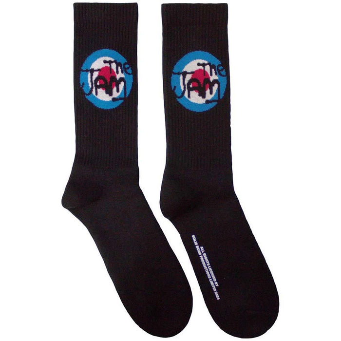 The Jam Unisex Terry Socks: Target Logo (Black) (UK Size 7 - 11)