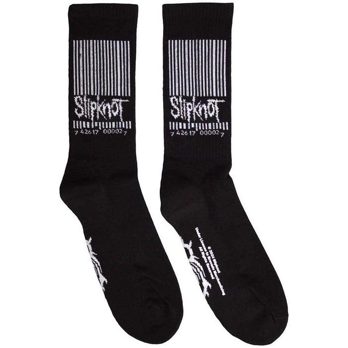 Slipknot Unisex Terry Socks: Barcode & Tribal S (Black) (UK Size 7 - 11)