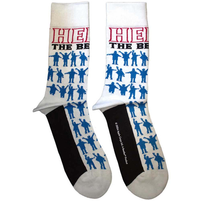 The Beatles Unisex Ankle Socks: Help Silhouettes Repeat (White) (UK Size 7 - 11)