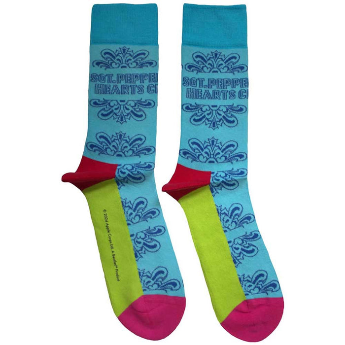 The Beatles Unisex Ankle Socks: Sgt Pepper Text Outlines (Light Blue) (UK Size 7 - 11)