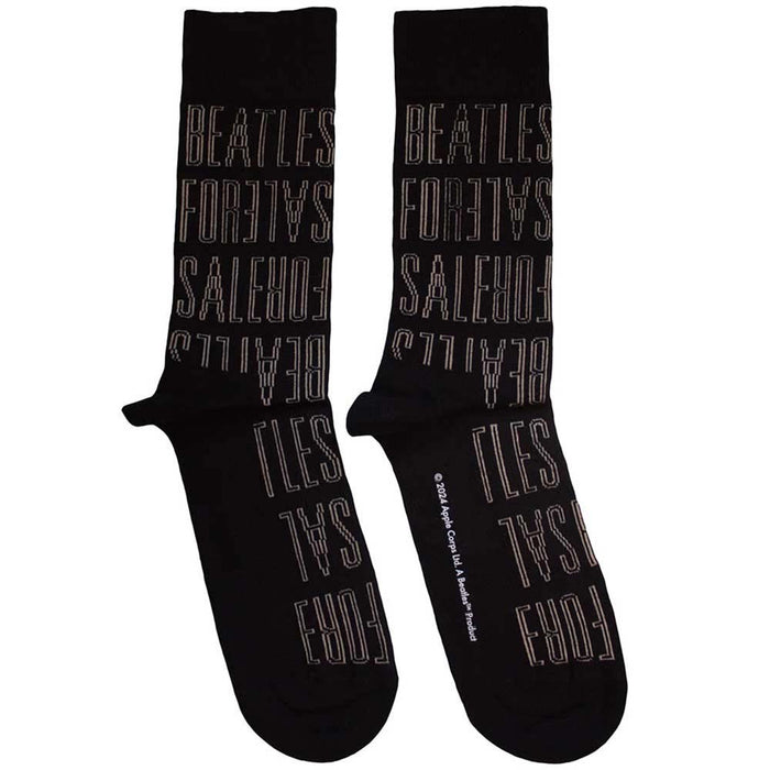 The Beatles Unisex Ankle Socks: For Sale Text Outlines Repeat (Black) (UK Size 7 - 11)