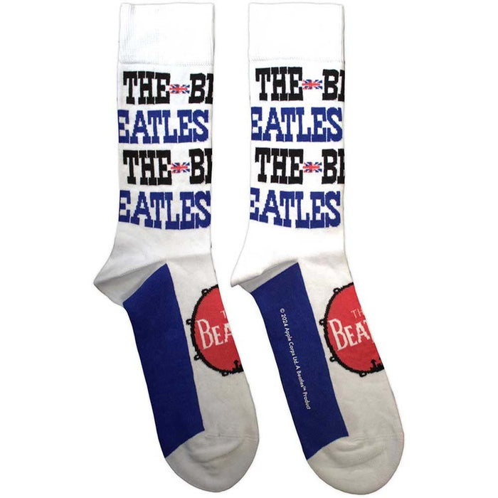 The Beatles Unisex Ankle Socks: Budokan Poster & Drum Logo (White) (UK Size 7 - 11)
