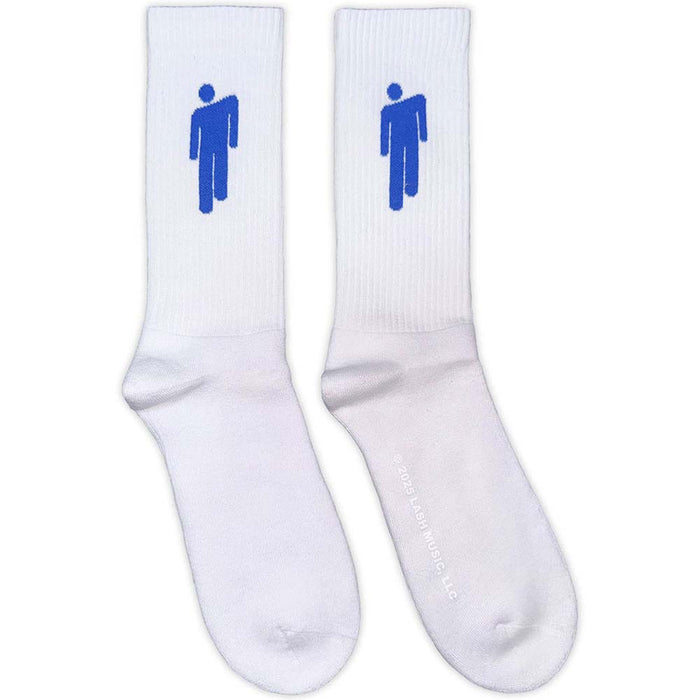 Billie Eilish Unisex Terry Socks: Blue Blohsh (White) (UK Size 4 - 7)