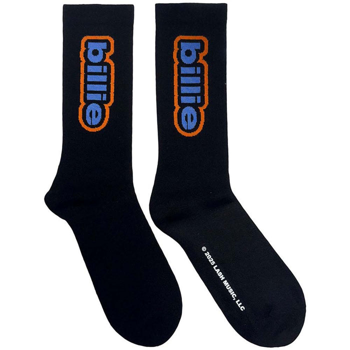 Billie Eilish Unisex Terry Socks: Outline Logo (Black) (UK Size 4 - 7)