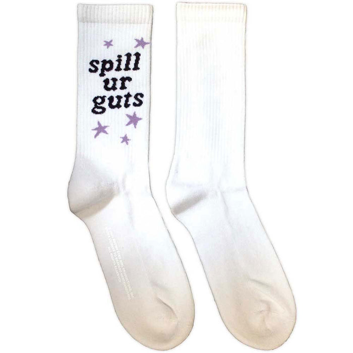 Olivia Rodrigo Unisex Terry Socks: Spill Your Guts (White) (UK Size 4 - 7)