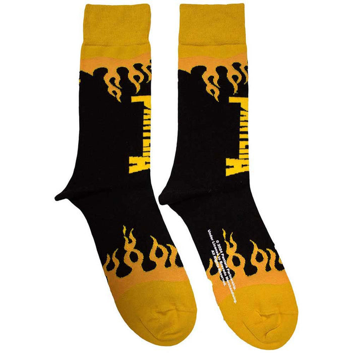 Pantera Unisex Ankle Socks: Flame (Black) (UK Size 4 - 7)
