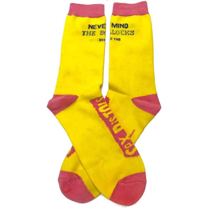 The Sex Pistols Unisex Ankle Socks: NMTB Stripes (Yellow) (UK Size 4 - 7)