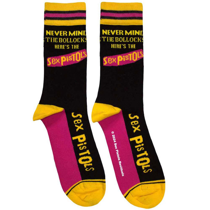The Sex Pistols Unisex Ankle Socks: NMTB Stripes (Black) (UK Size 4 - 7)