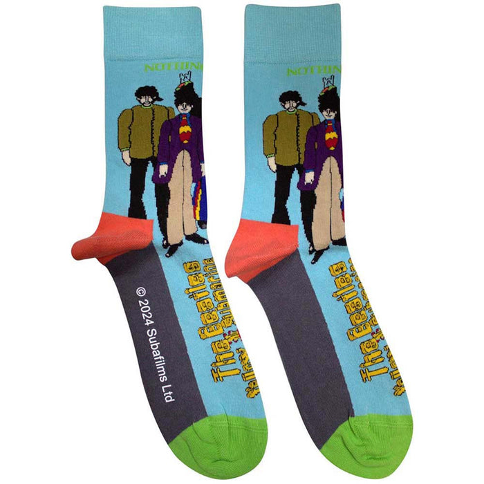 The Beatles Unisex Ankle Socks: Sub & Band (Light Blue) (UK Size 4 - 7)