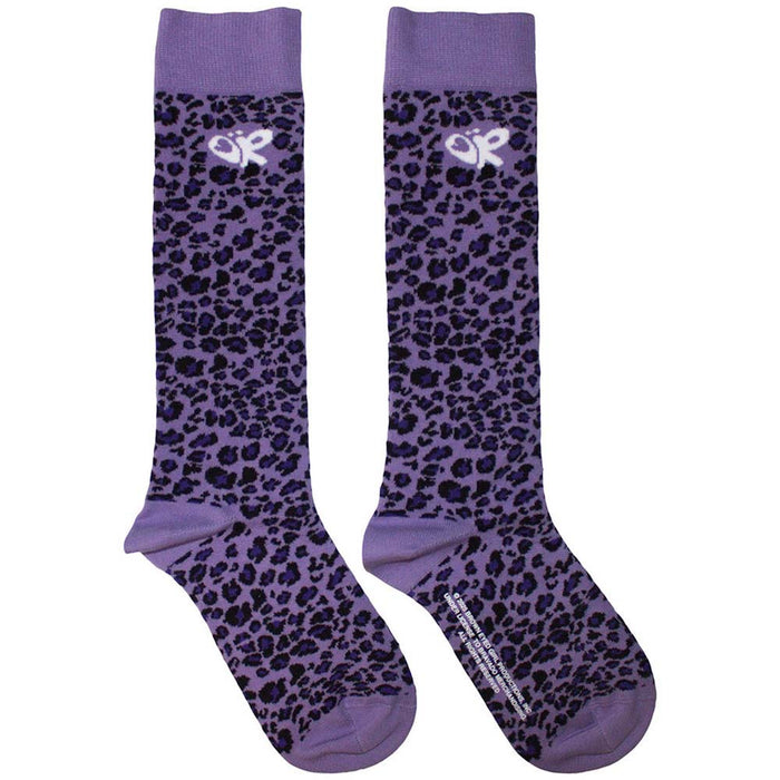 Olivia Rodrigo Unisex Knee Socks: Leopard Print (Purple) (UK Size 4 - 7)