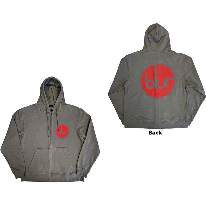 Blur Grey Medium Zipped Hoodie