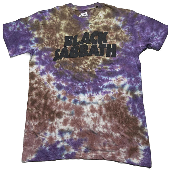 Black Sabbath Wavy Logo Wash Purple & Brown X-Large T-Shirt