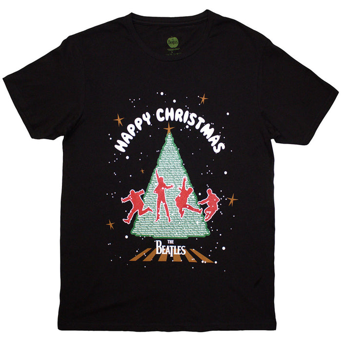 The Beatles Christmas Tree Black X-Large T-Shirt