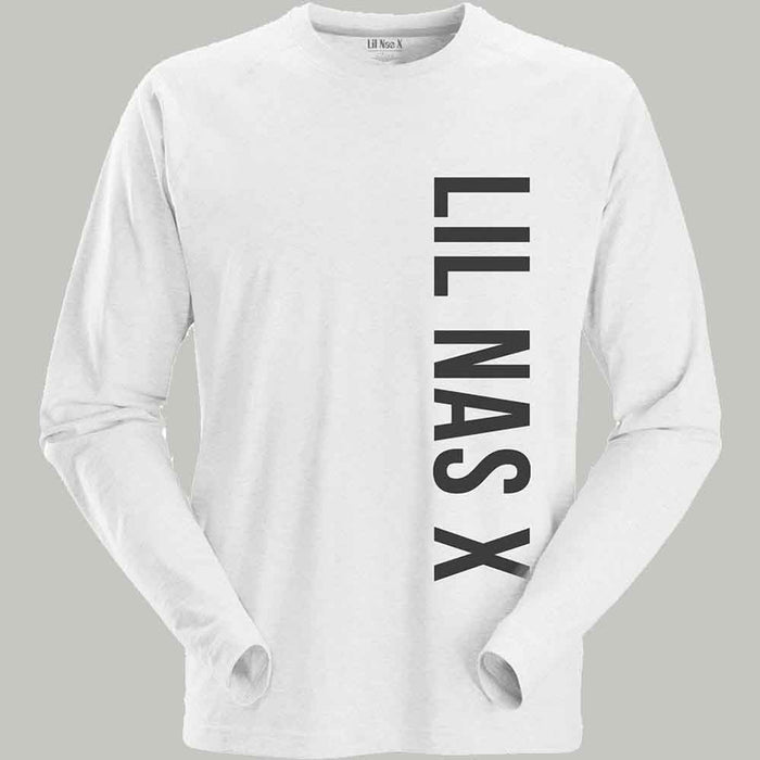 Lil Nas X Vertical Text White XX-Large Long Sleeve T-Shirt