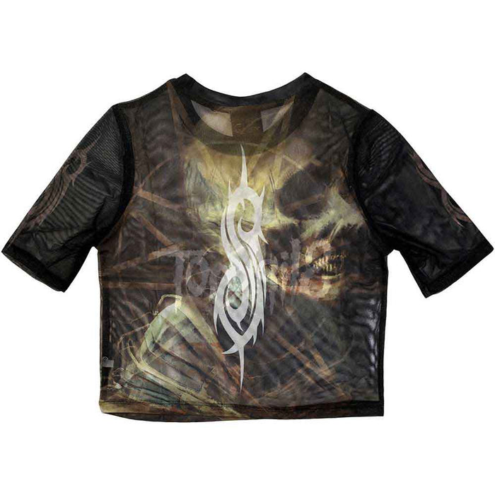 Slipknot The End So Far Black Large Mesh Crop Top