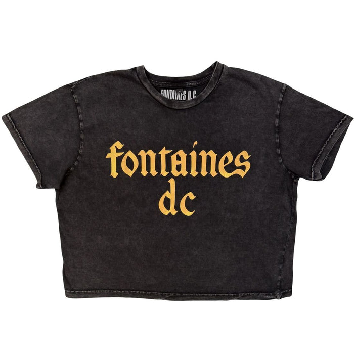 Fontaines D.C. Charcoal Grey Ladies Crop Top Large T-Shirt