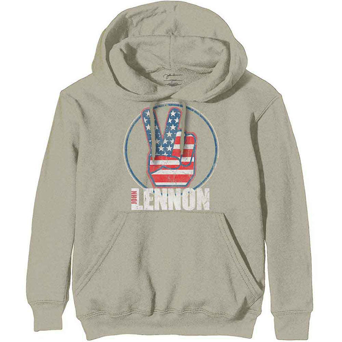 John Lennon Peace Fingers US Flag Sand Small Hoodie