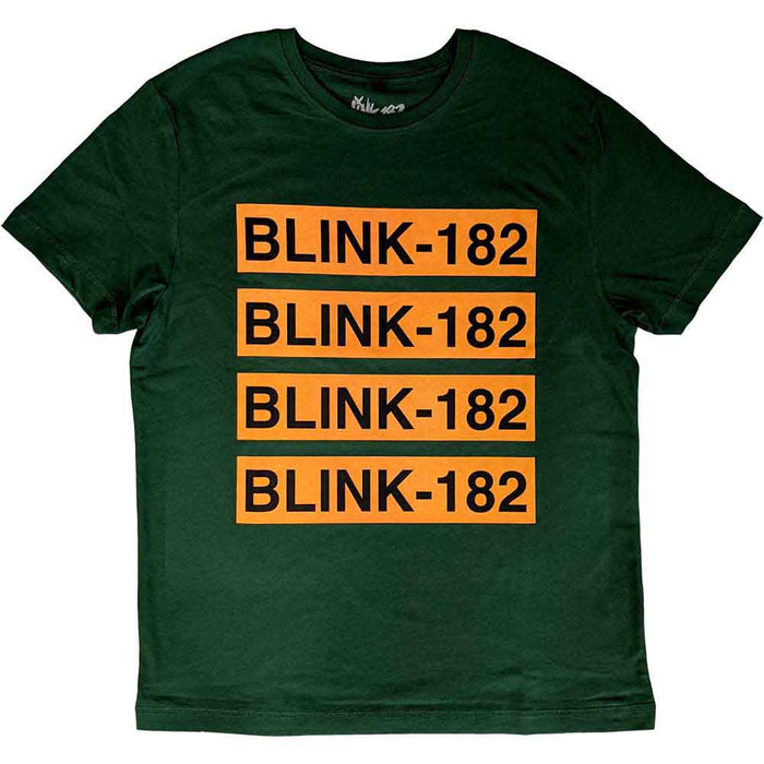 Blink-182 Logo Repeat Green Large T-Shirt