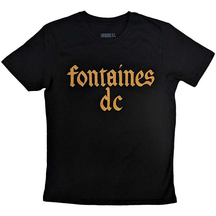 Fontaines DC Gothic Logo Black Small Unisex T-Shirt