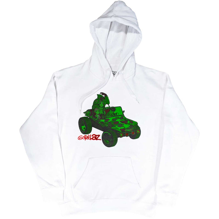 Gorillaz Green Car White Small Unisex Hoodie