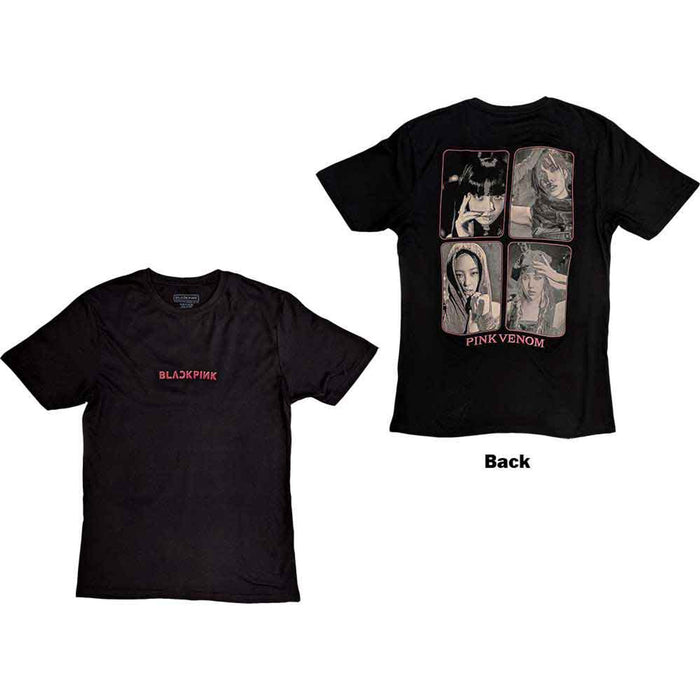 BLACKPINK Pink Venom Group Photo Black X-Large T-Shirt