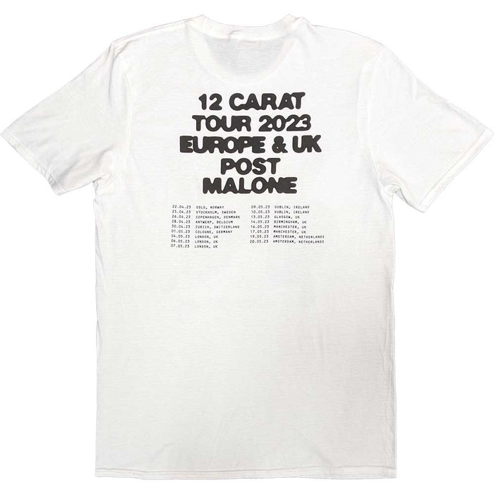 Post Malone Burn It Down 2023 Tour Dates White Small T-Shirt