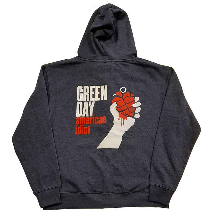 Green Day American Idiot Navy Blue Medium Zipped Hoodie