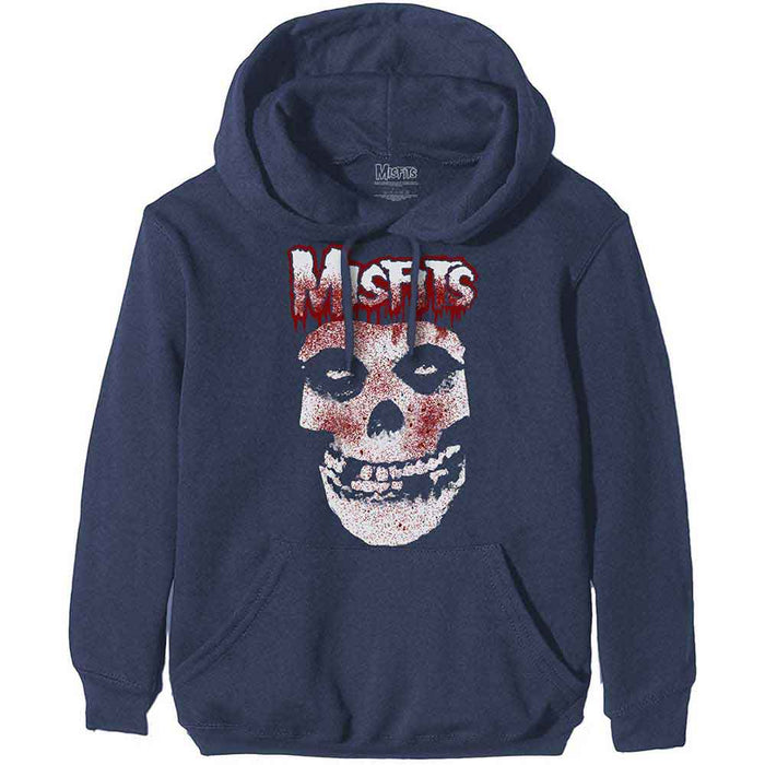 Misfits Blood Drip Skull Navy Blue Large Hoodie