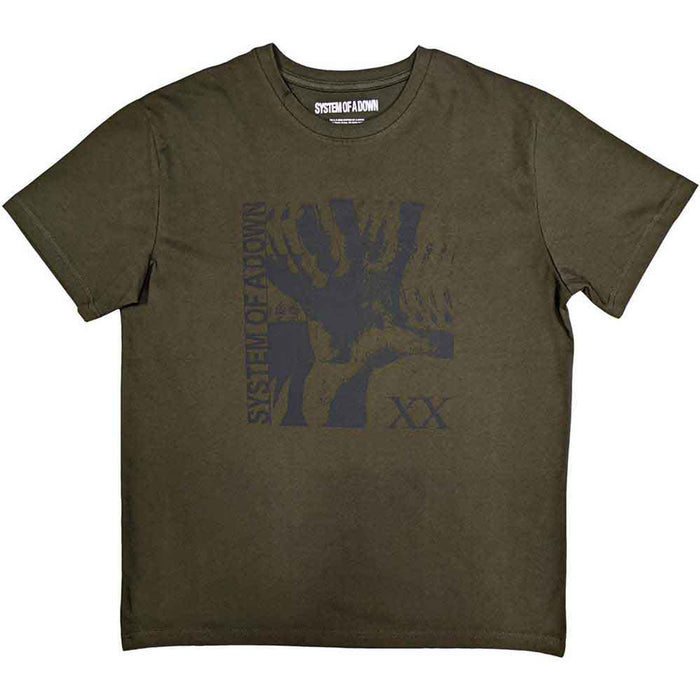System Of A Down Intoxicated Military Green Large T-Shirt