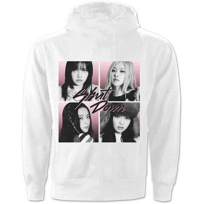 Blackpink Shut Down Photo Grid White Medium Hoodie