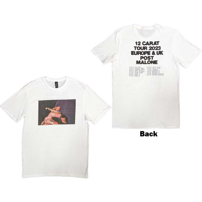 Post Malone Burn It Down 2023 Tour Dates White Large T-Shirt