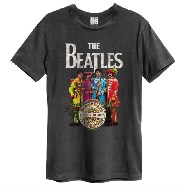 Beatles Sgt Peppers Lonely Hearts Amplified Charcoal Small Unisex T-Shirt