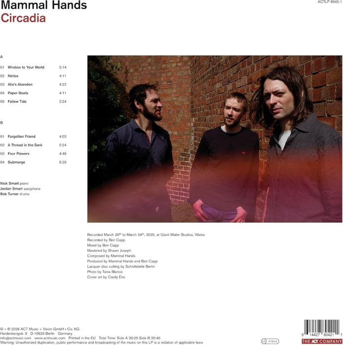 Mammal Hands Circadia Transparent vinyl LP Due Out 27/02/26