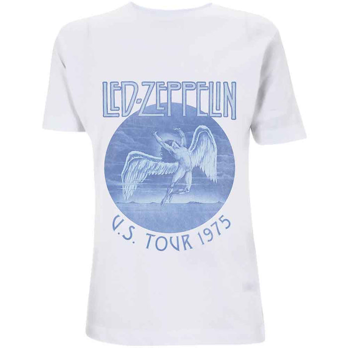 Led Zeppelin Tour 75 White Small Unisex T-Shirt