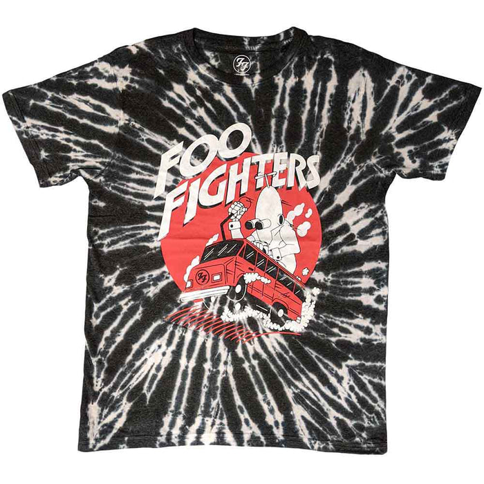 Foo Fighters Speeding Bus Tie-Dye Black X-Large T-Shirt