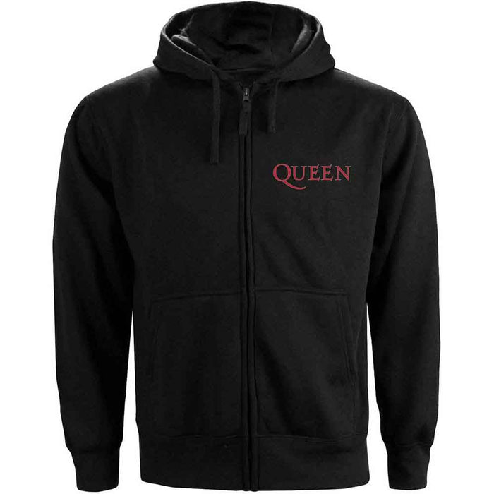 Queen Classic Crest Black Large Zipped Hoodie