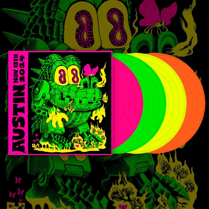 King Gizzard and the Lizard Wizard Live in Austin Vinyl LP Pink, Green, Yellow & Orange Colour 2025