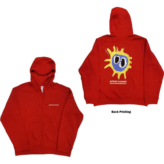 Primal Scream Screamadelica Red Large Zipped Hoodie