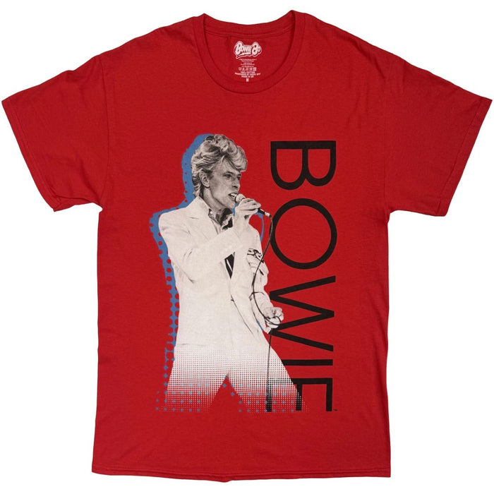David Bowie Retro Portrait Red Large T-Shirt