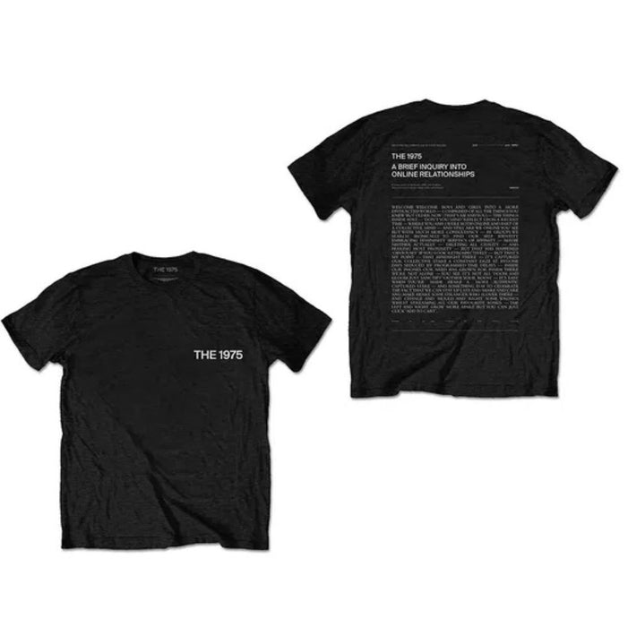 The 1975 A Brief Inquiry Back Print Black Medium Unisex T-Shirt